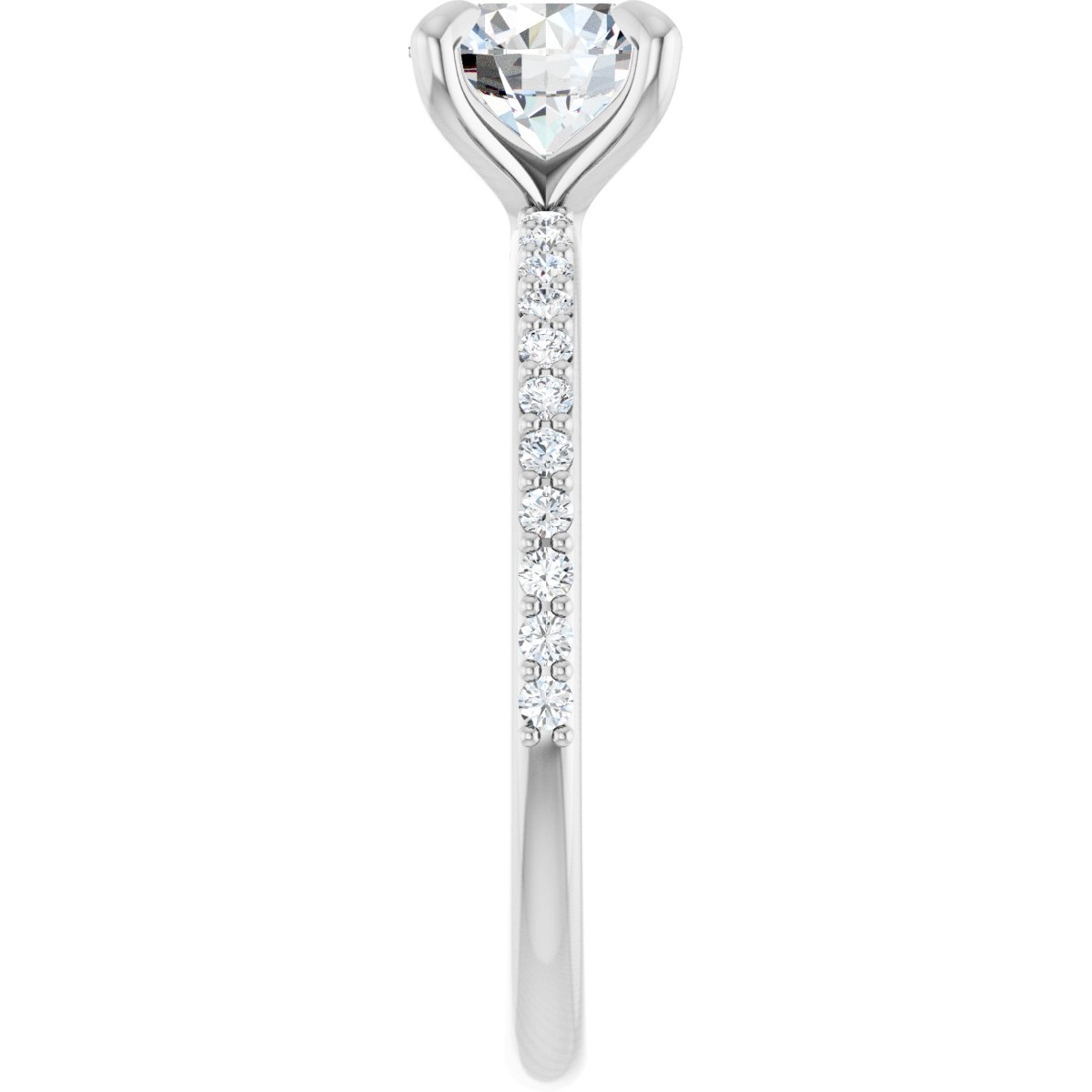 2 1/5 Ctw Lab-Grown Diamond Engagement Ring - White Gold - Lab Grown Diamond