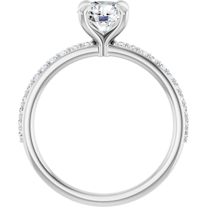 2 3/4 Ctw Emerald Lab-Grown Diamond Engagement Ring - White Gold - Lab Grown Diamond