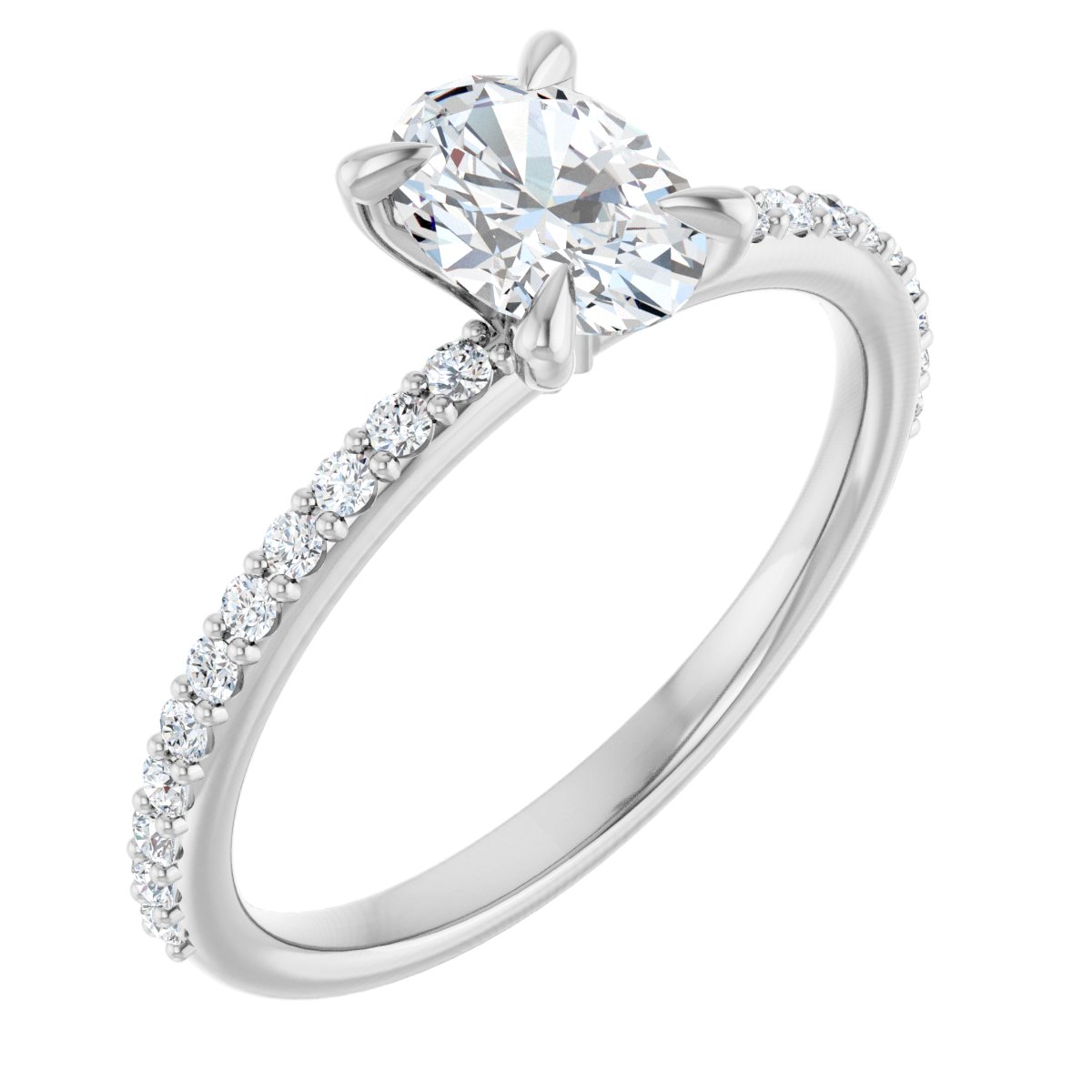 9/10 Ctw Oval Lab-Grown Diamond Engagement Ring