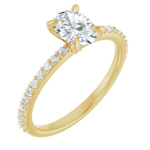 9/10 Ctw Oval Lab-Grown Diamond Engagement Ring