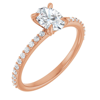 9/10 Ctw Oval Lab-Grown Diamond Engagement Ring