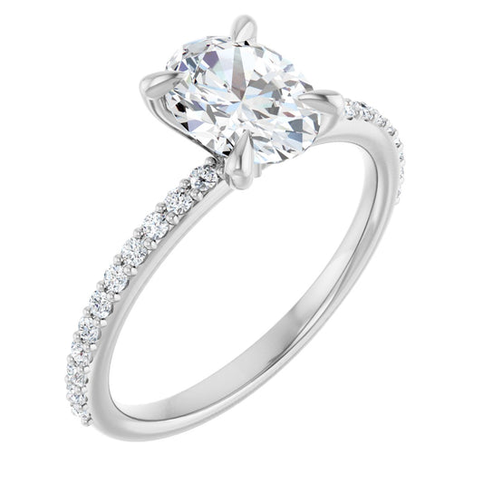 1 1/5 Ctw Oval Lab-Grown Diamond Engagement Ring
