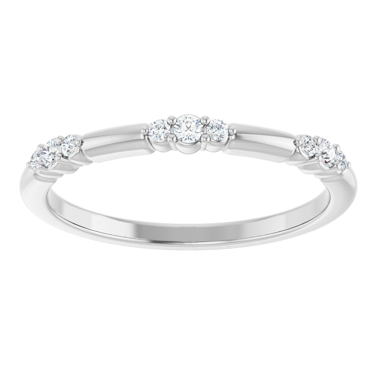 1/8 Ctw Lab-Grown Diamond Stackable Ring - White Gold