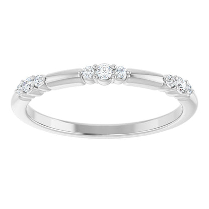 1/8 Ctw Lab-Grown Diamond Stackable Ring - White Gold