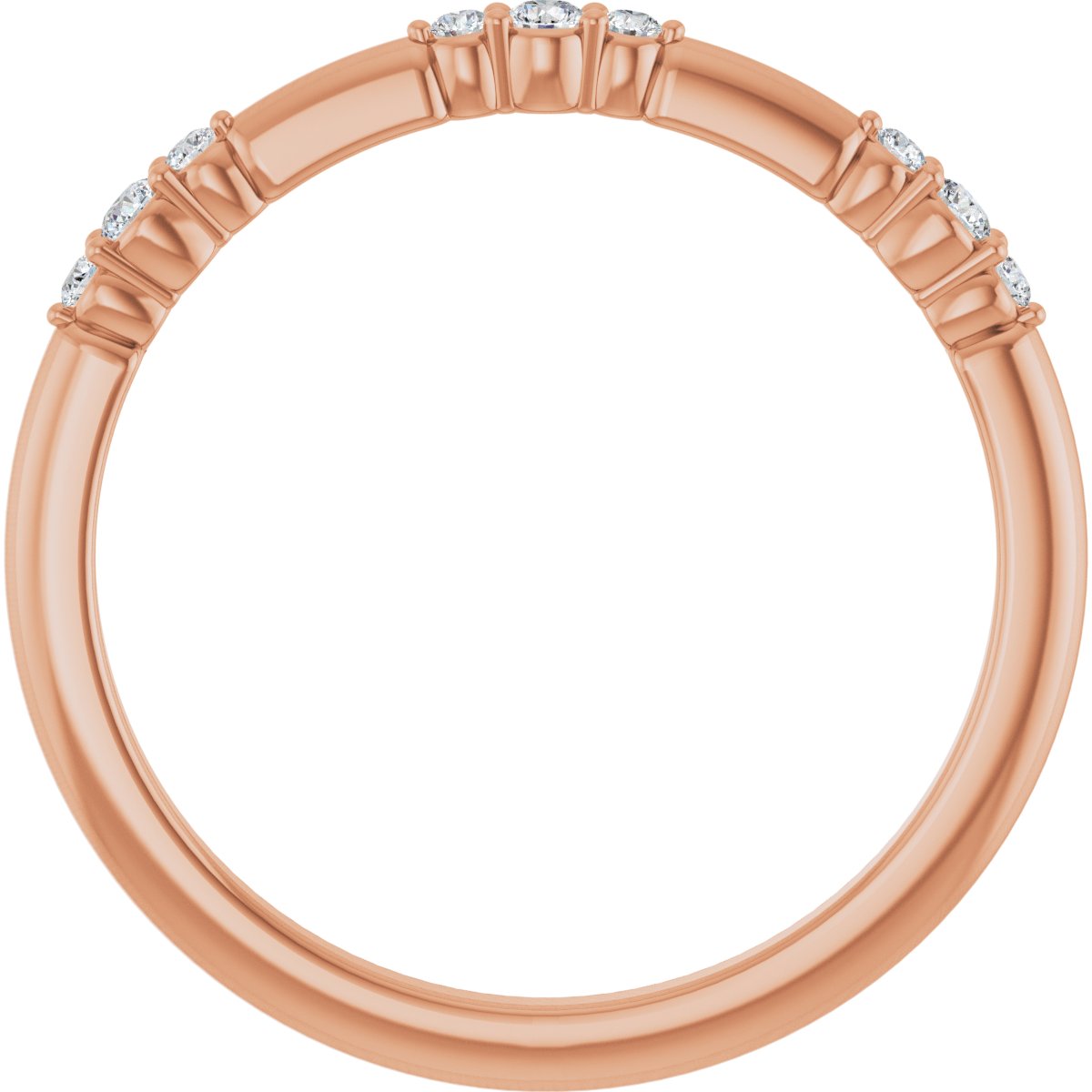 1/8 Ctw Lab-Grown Diamond Stackable Ring - Rose Gold