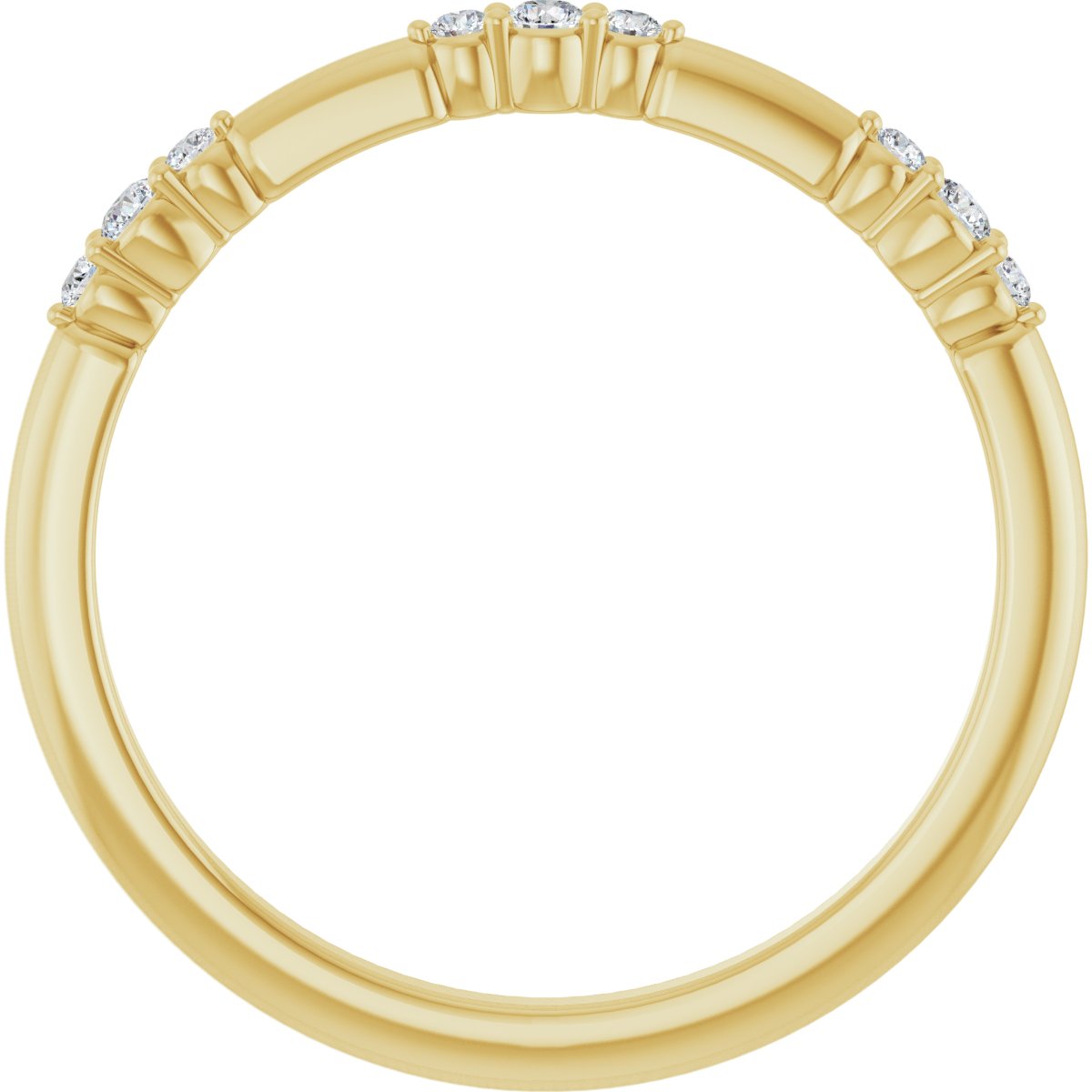 1/8 Ctw Lab-Grown Diamond Stackable Ring - Yellow Gold