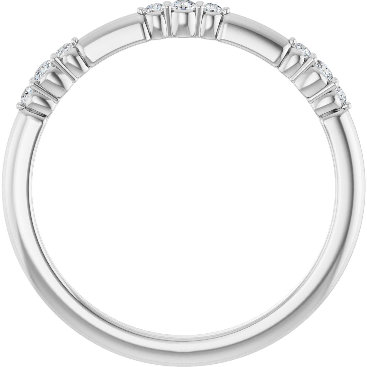 1/8 Ctw Lab-Grown Diamond Stackable Ring - White Gold
