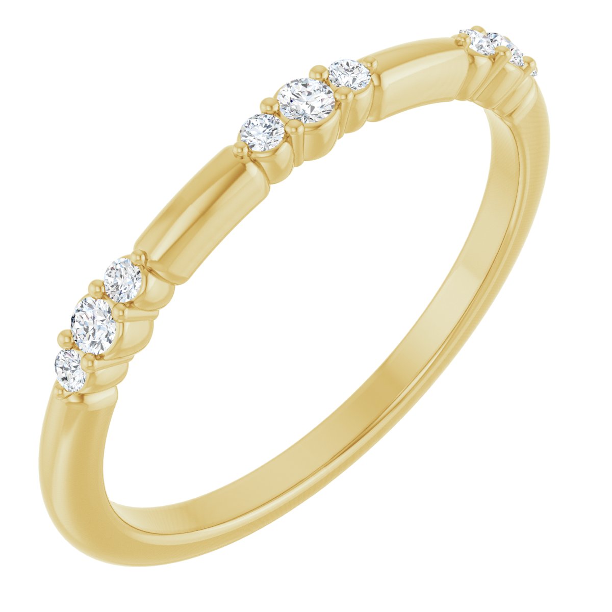 1/8 Ctw Lab-Grown Diamond Stackable Ring - Yellow Gold