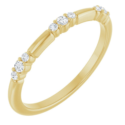 1/8 Ctw Lab-Grown Diamond Stackable Ring - Yellow Gold