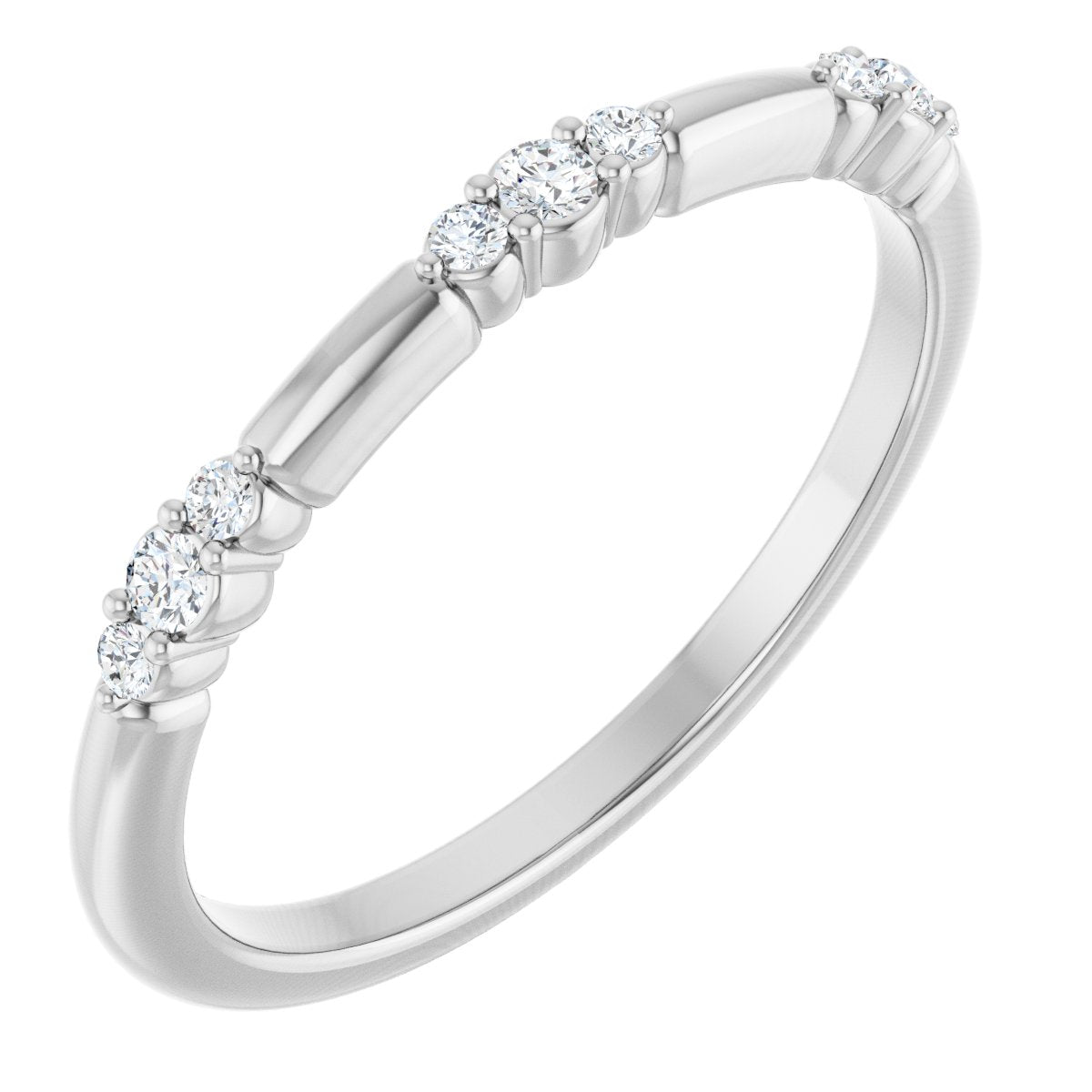 1/8 Ctw Lab-Grown Diamond Stackable Ring - White Gold