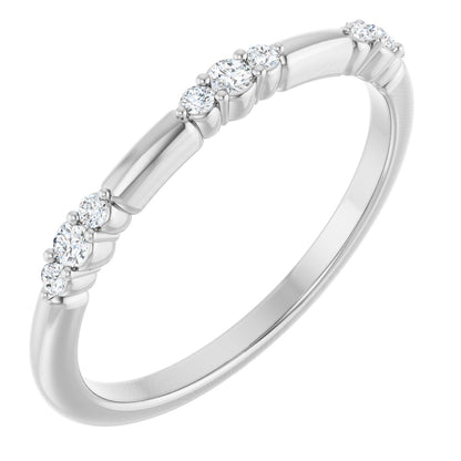 1/8 Ctw Lab-Grown Diamond Stackable Ring - White Gold