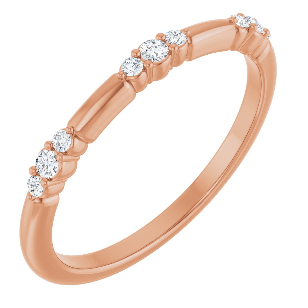 1/8 Ctw Lab-Grown Diamond Stackable Ring - Rose Gold