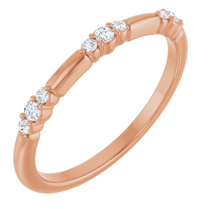 1/8 Ctw Lab-Grown Diamond Stackable Ring - Rose Gold