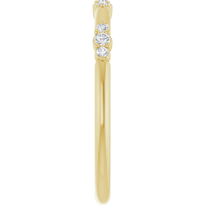 1/8 Ctw Lab-Grown Diamond Stackable Ring - Yellow Gold