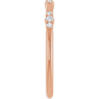 1/8 Ctw Lab-Grown Diamond Stackable Ring - Rose Gold