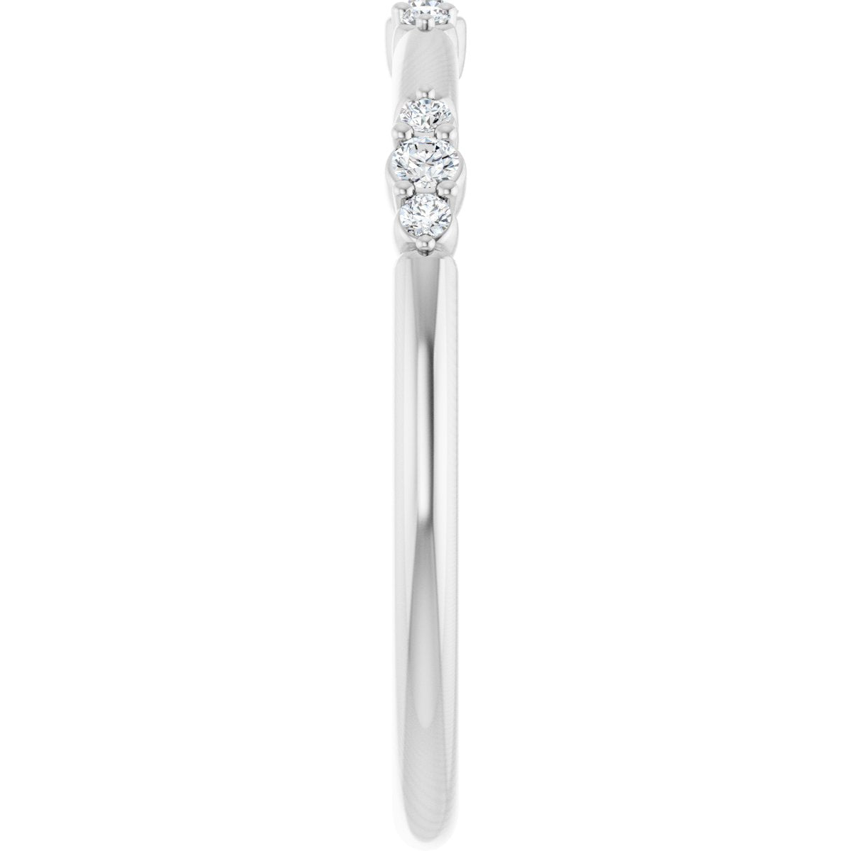 1/8 Ctw Lab-Grown Diamond Stackable Ring - White Gold