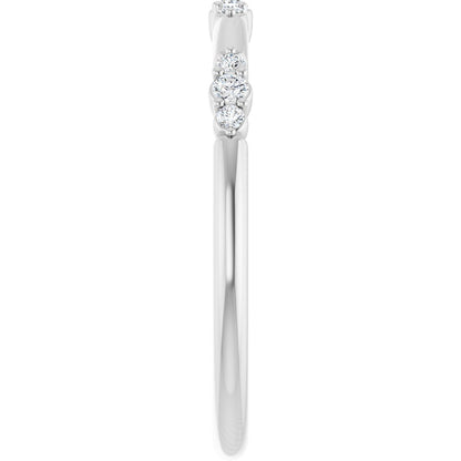 1/8 Ctw Lab-Grown Diamond Stackable Ring - White Gold