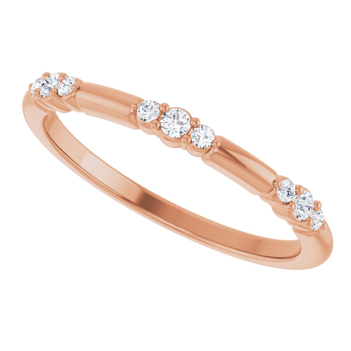 1/8 Ctw Lab-Grown Diamond Stackable Ring - Rose Gold