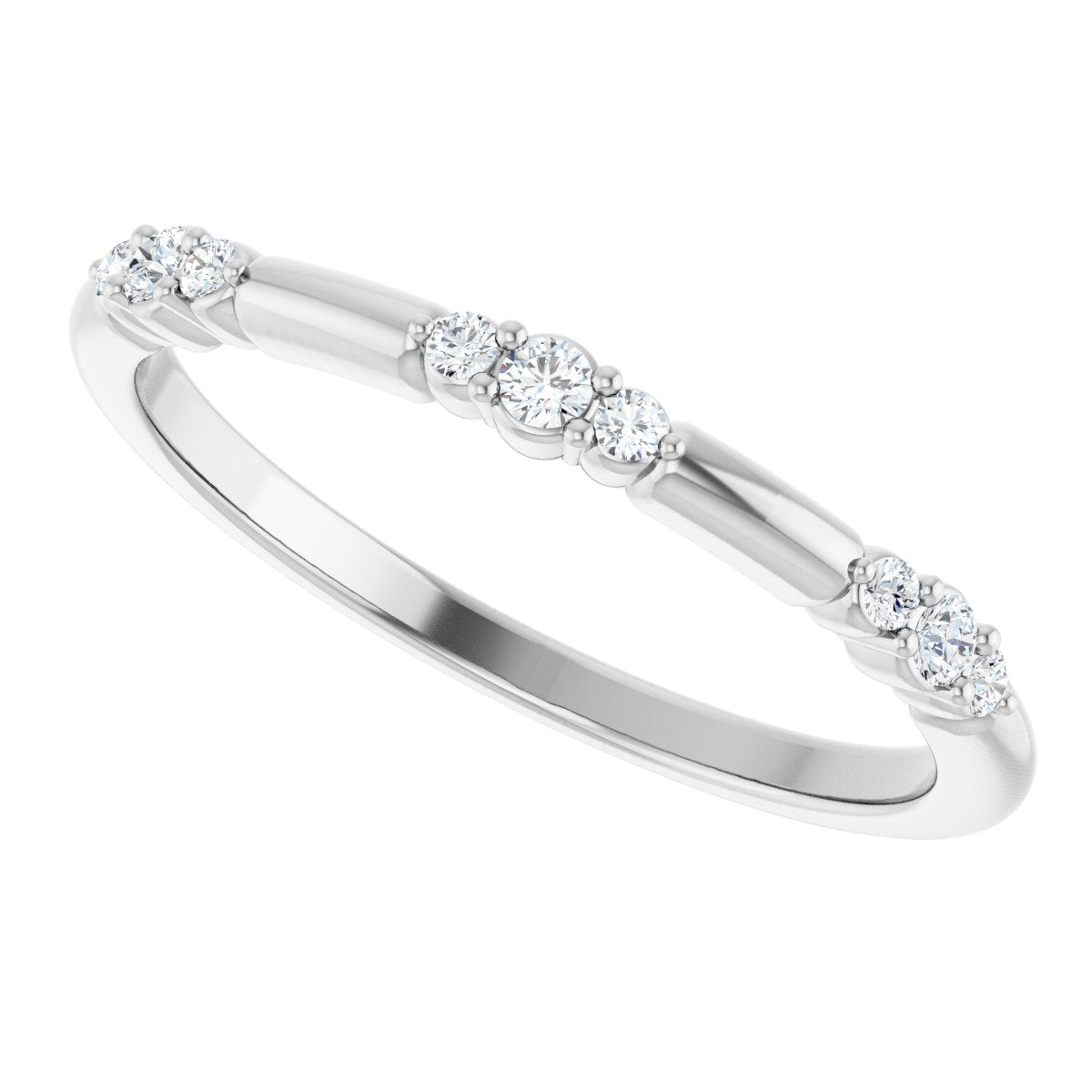1/8 Ctw Lab-Grown Diamond Stackable Ring - White Gold