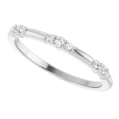 1/8 Ctw Lab-Grown Diamond Stackable Ring - White Gold
