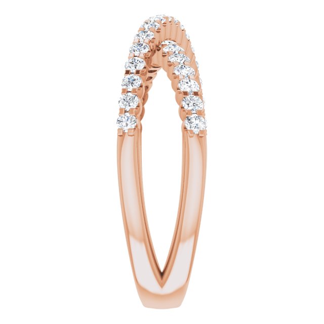 Lab-Grown Diamond Accented Criss-Cross Ring - Rose Gold - Lab Grown Diamond
