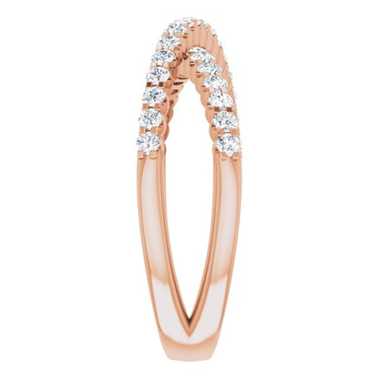 Lab-Grown Diamond Accented Criss-Cross Ring - Rose Gold - Lab Grown Diamond