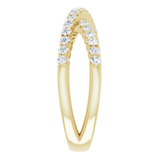 Lab-Grown Diamond Accented Criss-Cross Ring - Yellow Gold - Lab Grown Diamond
