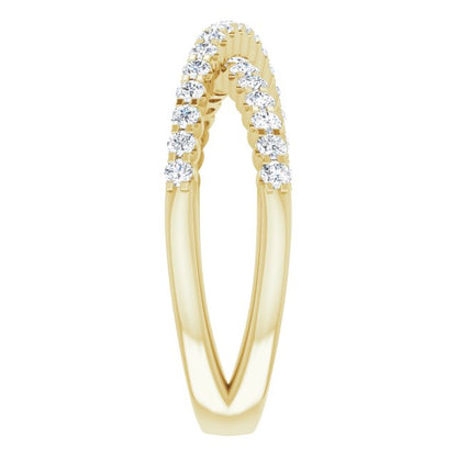 Lab-Grown Diamond Accented Criss-Cross Ring - Yellow Gold - Lab Grown Diamond