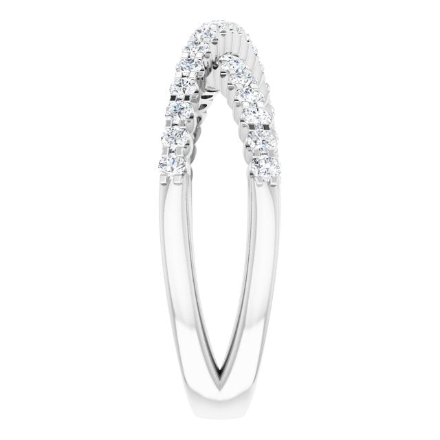 Lab-Grown Diamond Accented Criss-Cross Ring - White Gold - Lab Grown Diamond