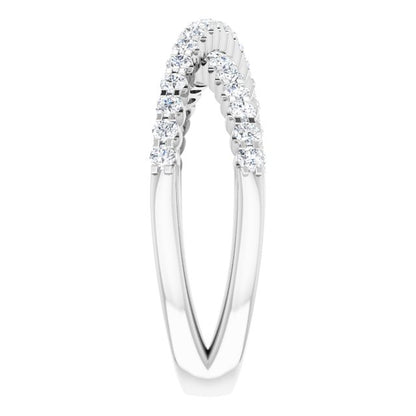 Lab-Grown Diamond Accented Criss-Cross Ring - White Gold - Lab Grown Diamond