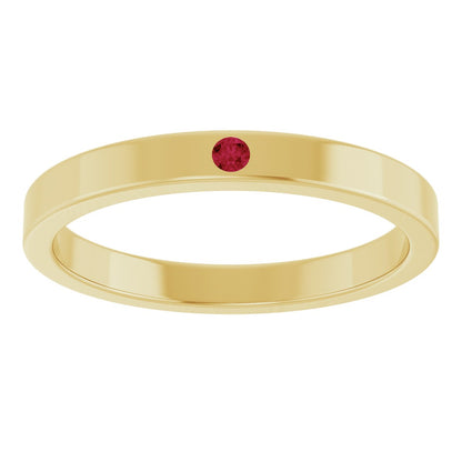 Lab-Grown Ruby Family Stackable Ring - Yellow Gold