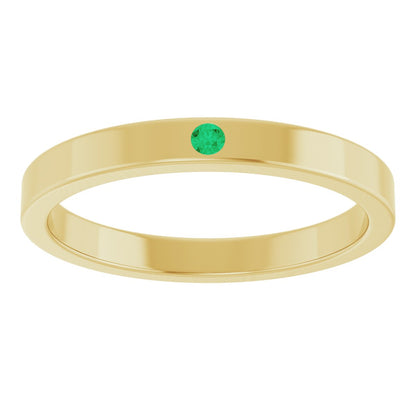 Lab-Grown Emerald Family Stackable Ring - Yellow Gold