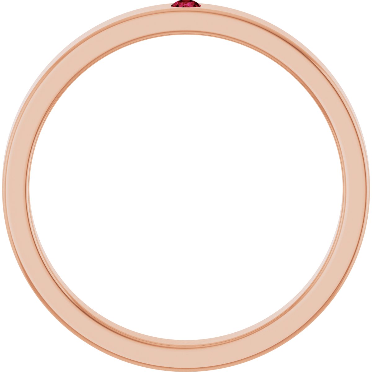 Lab-Grown Ruby Family Stackable Ring - Rose Gold