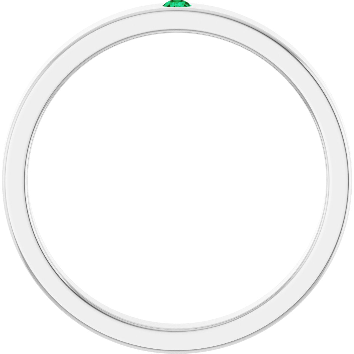 Lab-Grown Emerald Family Stackable Ring - White Gold