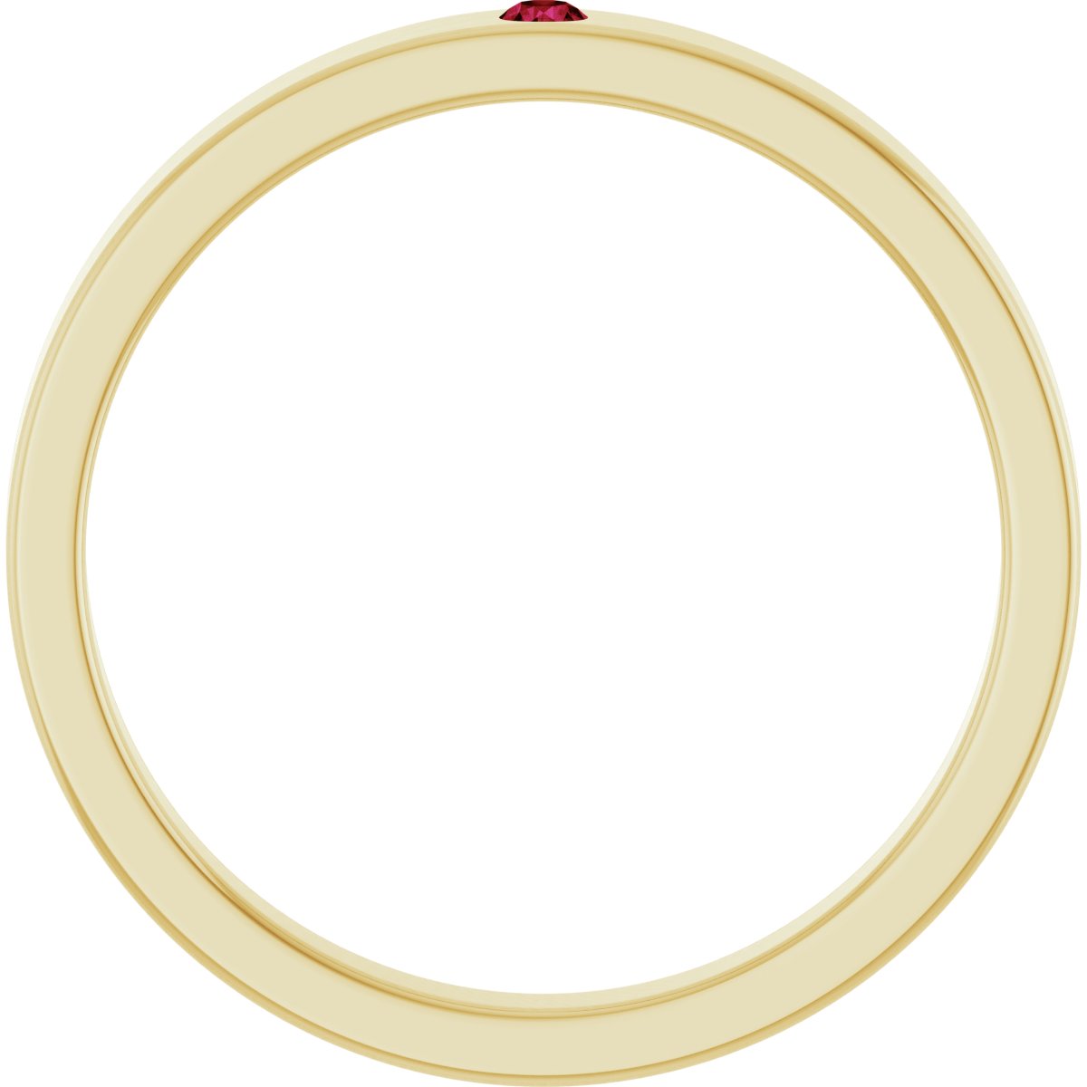 Lab-Grown Ruby Family Stackable Ring - Yellow Gold