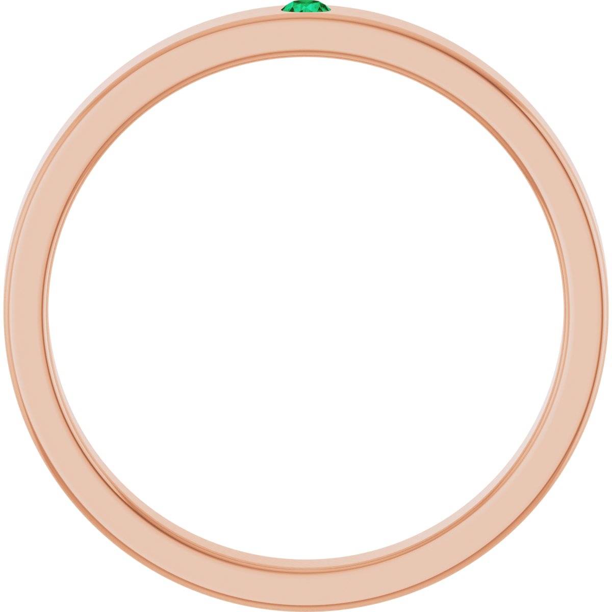 Lab-Grown Emerald Family Stackable Ring - Rose Gold