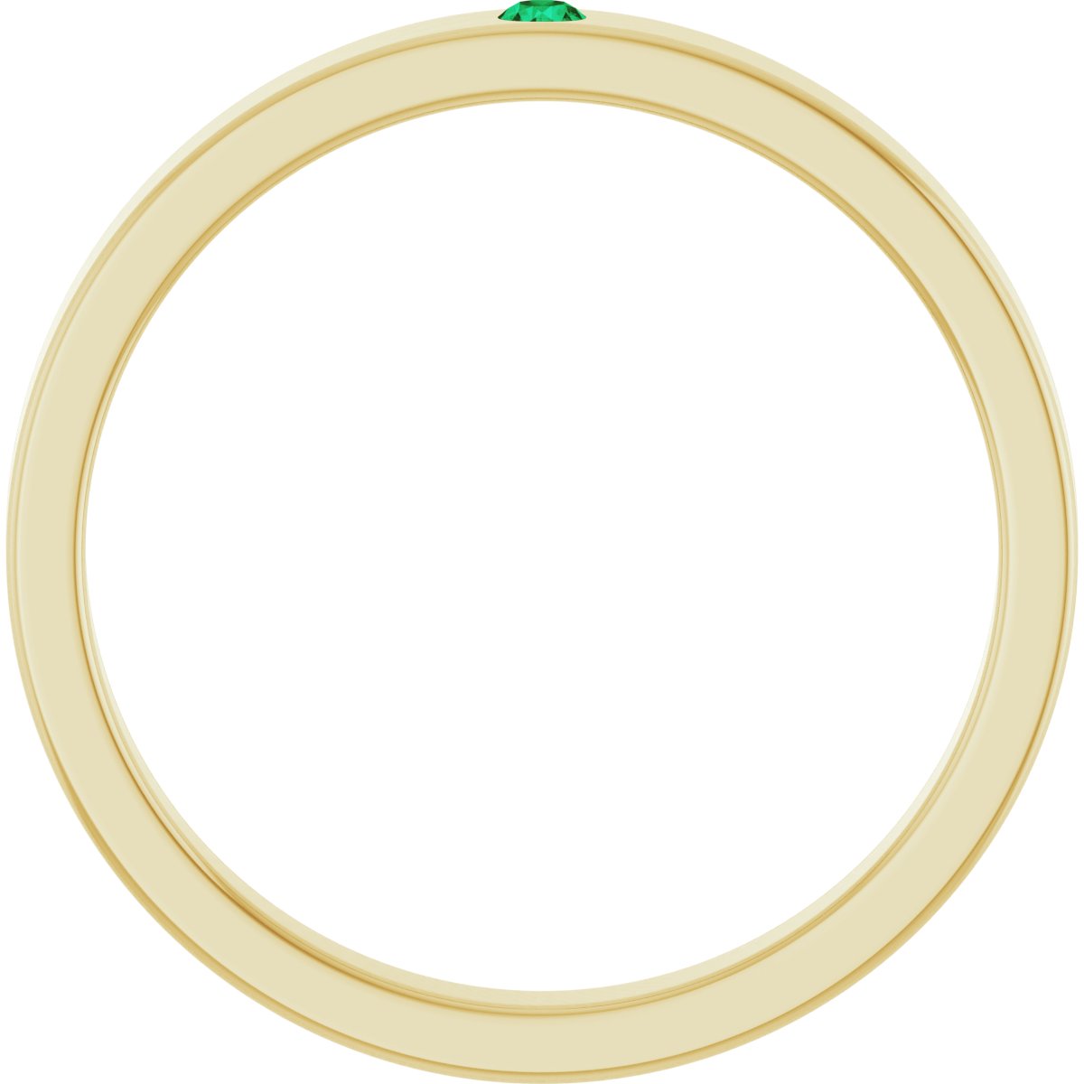 Lab-Grown Emerald Family Stackable Ring - Yellow Gold
