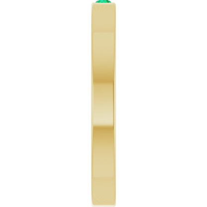 Lab-Grown Emerald Family Stackable Ring - Yellow Gold