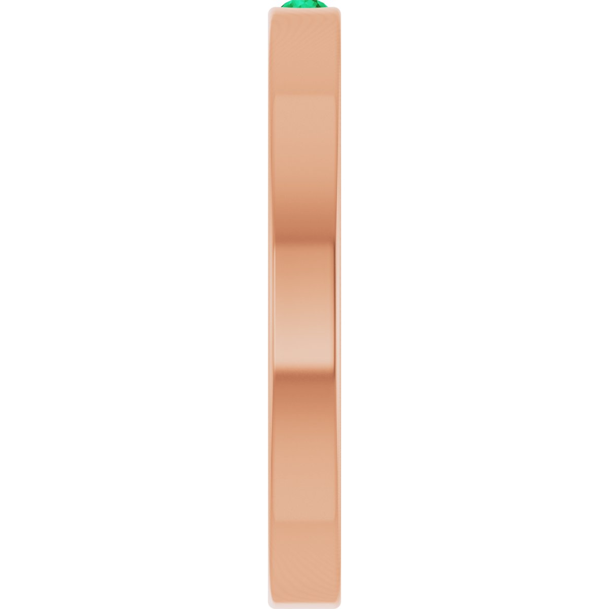 Lab-Grown Emerald Family Stackable Ring - Rose Gold