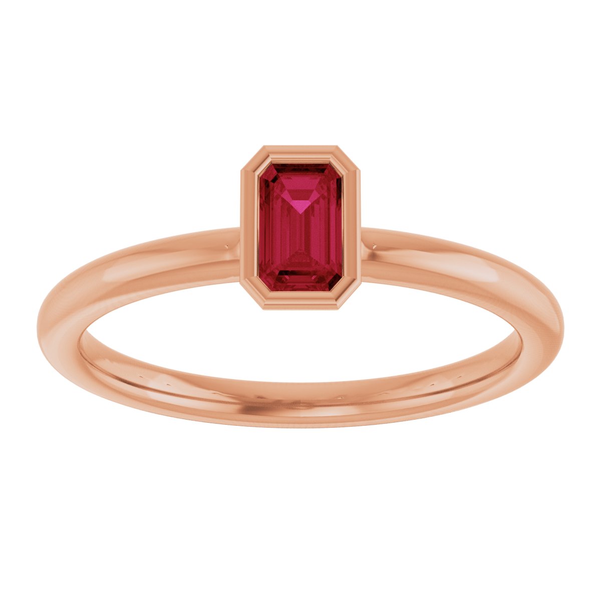 Lab-Grown Ruby Stackable Ring - Rose Gold