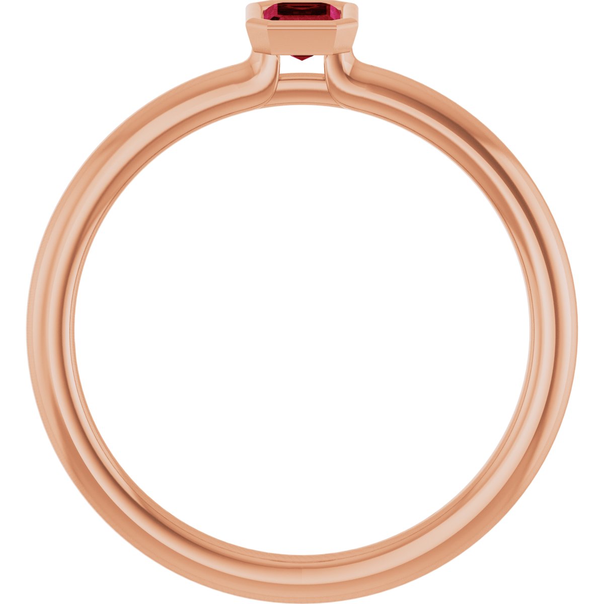 Lab-Grown Ruby Stackable Ring - Rose Gold