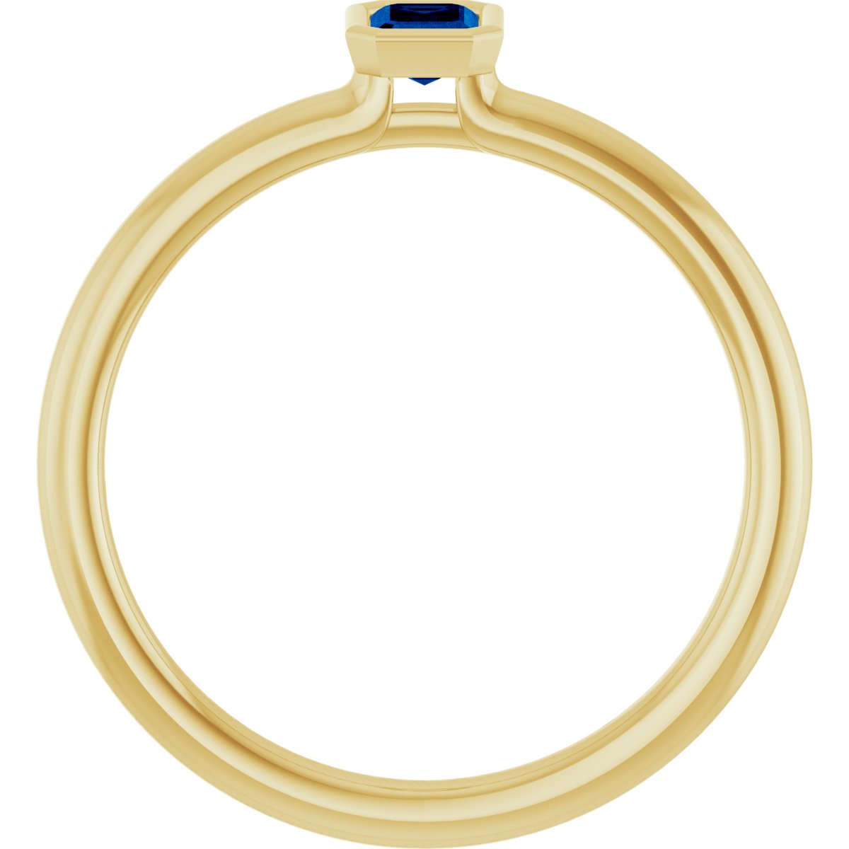 Lab-Grown Blue Sapphire Stackable Ring - Yellow Gold