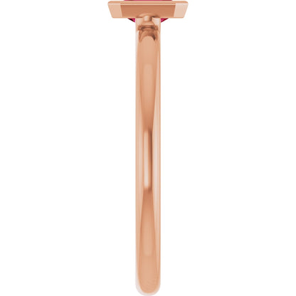 Lab-Grown Ruby Stackable Ring - Rose Gold