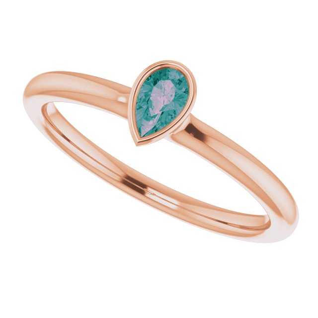 Lab-Grown Alexandrite Stackable Ring - Rose Gold