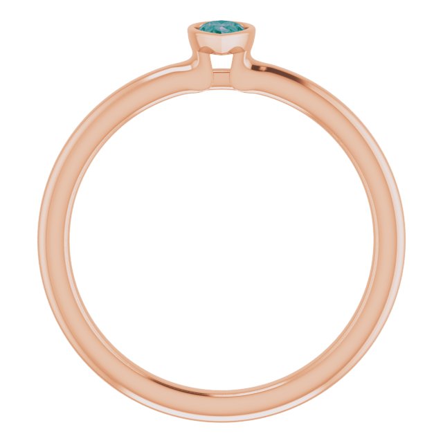 Lab-Grown Alexandrite Stackable Ring - Rose Gold
