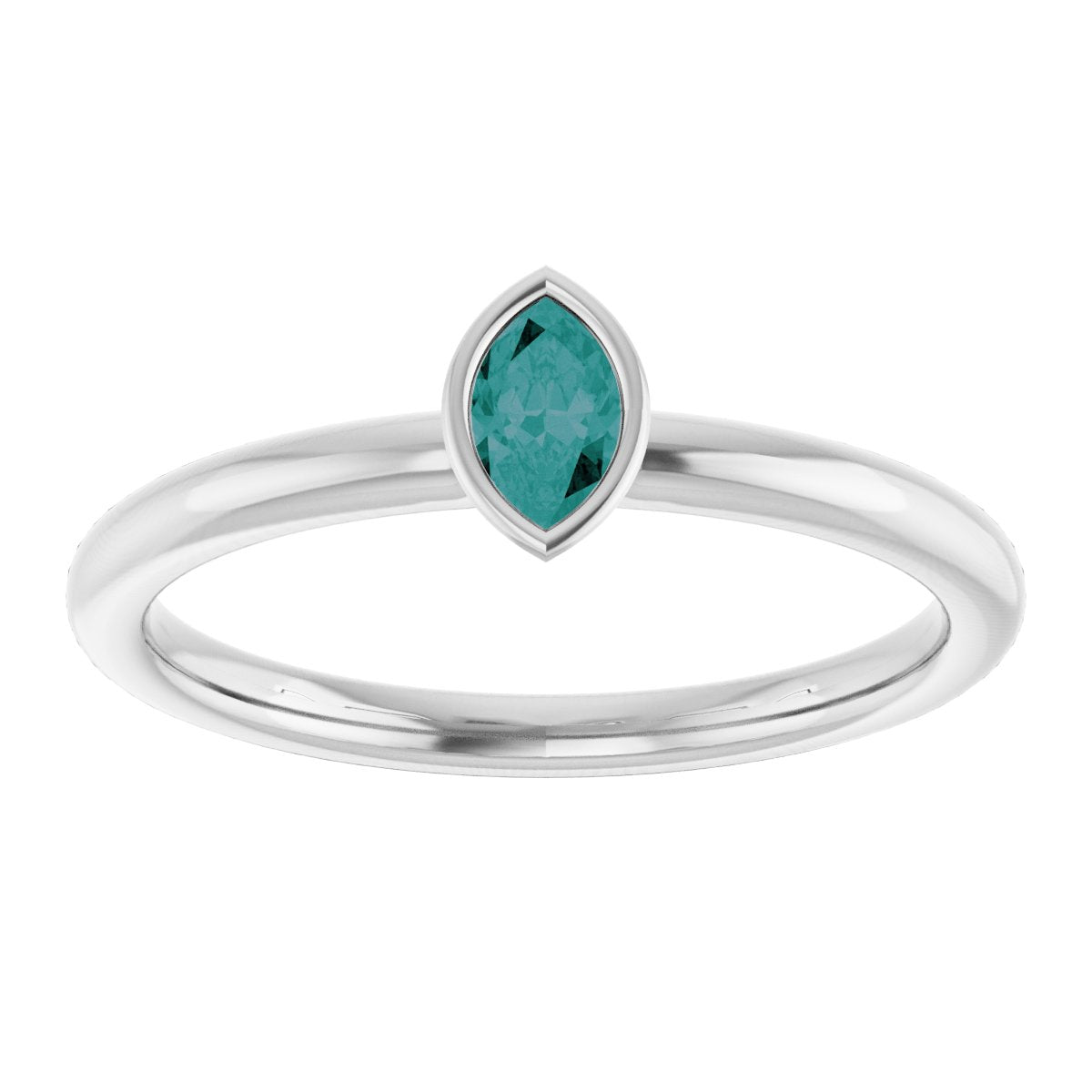 Lab-Grown Alexandrite Stackable Ring - White Gold