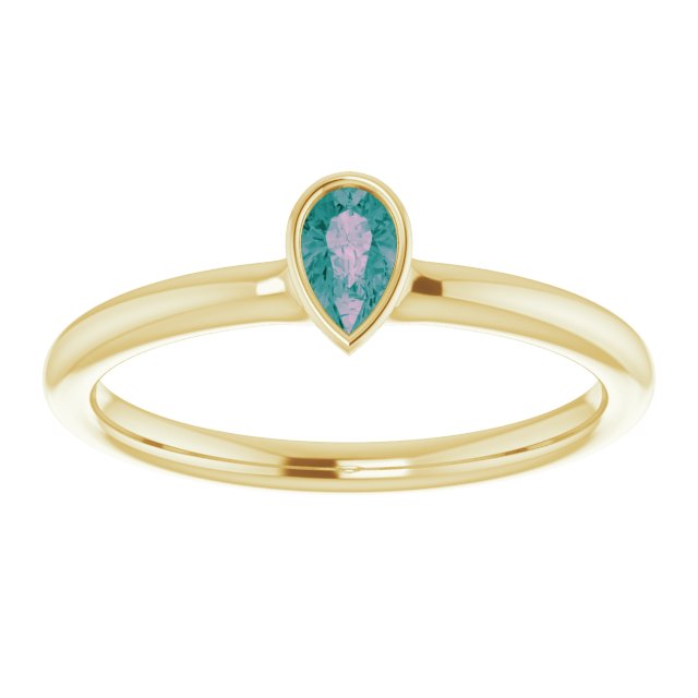 Lab-Grown Alexandrite Stackable Ring - Yellow Gold