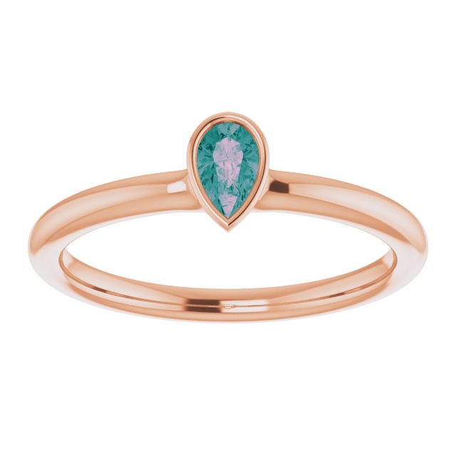 Lab-Grown Alexandrite Stackable Ring - Rose Gold