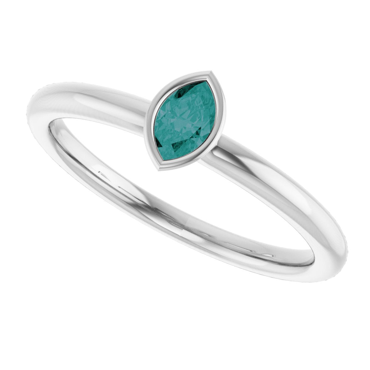 Lab-Grown Alexandrite Stackable Ring - White Gold