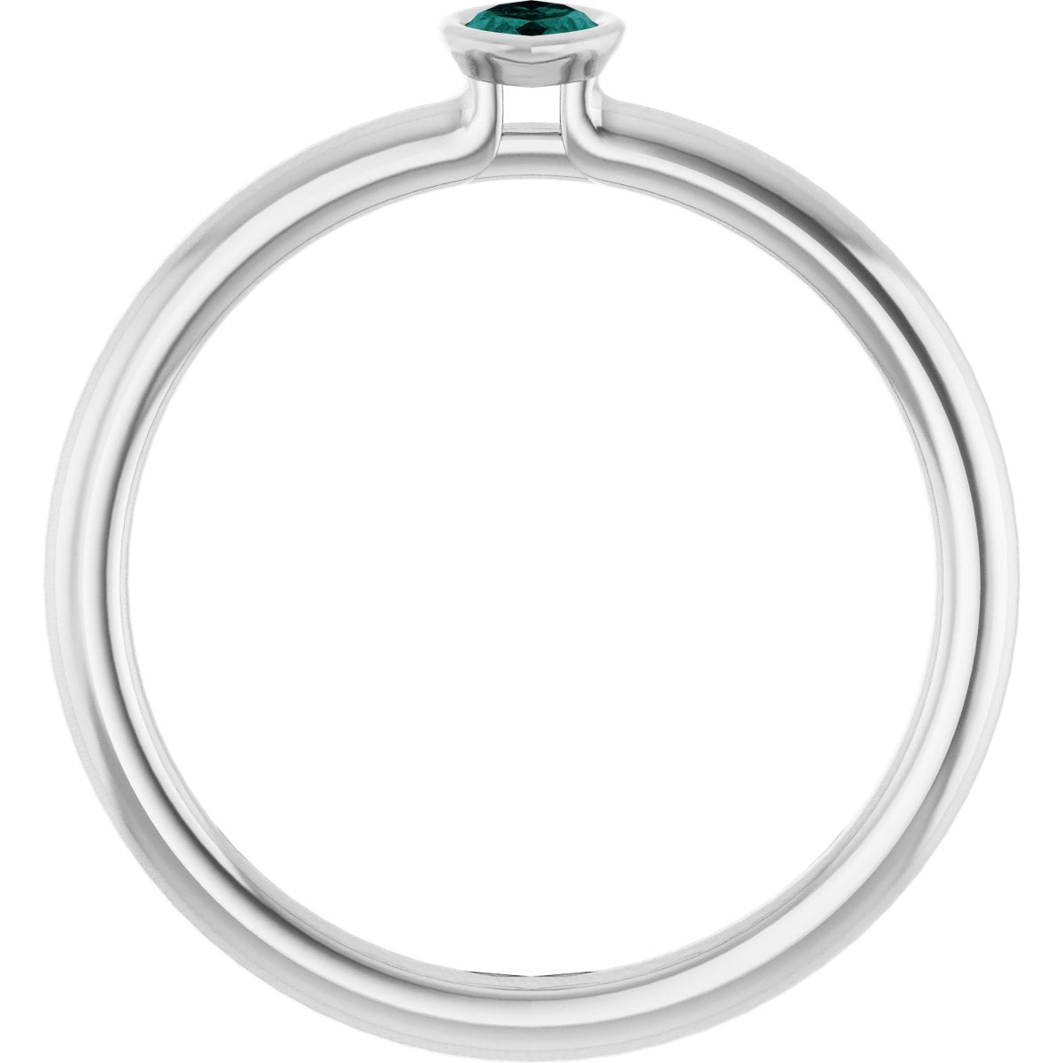 Lab-Grown Alexandrite Stackable Ring - White Gold